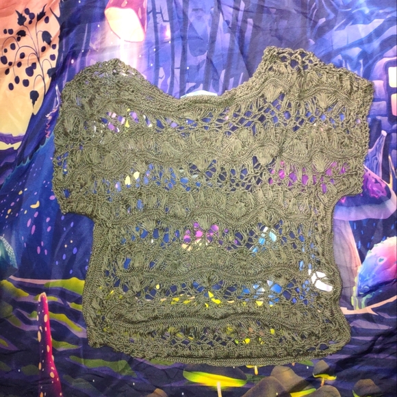 Grunge Goth Fairy Crochet Top - Picture 3 of 13